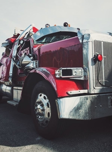 Image of a truck involved in an accident.